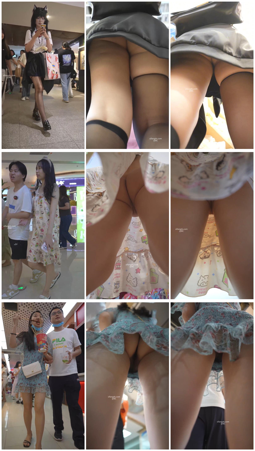 【已补链】精品推荐❤️『BCbananacat』街拍抄底系列3位美女少妇无内逛街3V